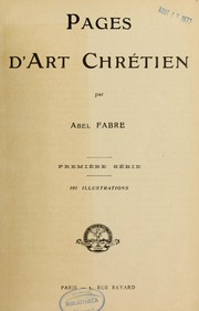 Cover of: Pages d'art chrétien