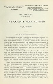 Cover of: The county farm adviser