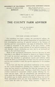 Cover of: The county farm adviser by B. H. Crocheron