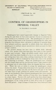 Cover of: Control of grasshoppers in Imperial Valley