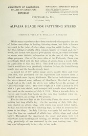 Cover of: Alfalfa silage for fattening steers