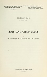 Cover of: Boys' and girls' clubs