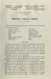 Winter forage crops by P. Beveridge Kennedy
