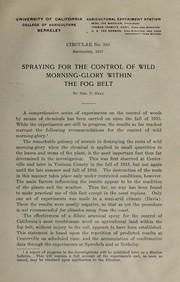 Cover of: Spraying for the control of wild morning-glory within the fog belt by George Putnam Gray