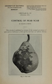 Cover of: Control of pear scab