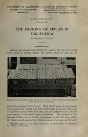 Cover of: The packing of apples in California