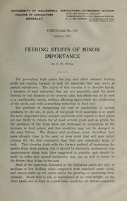 Cover of: Feeding stuffs of minor importance