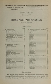 Cover of: Home and farm canning