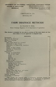 Cover of: Farm drainage methods