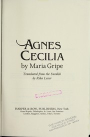 Cover of: Agnes Cecilia by Maria Gripe