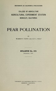Cover of: Pear pollination