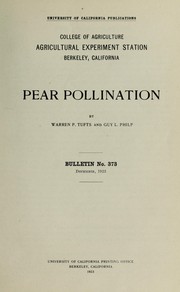 Cover of: Pear pollination by Warren P. Tufts