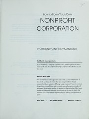 Cover of: How to form your own nonprofit corporation