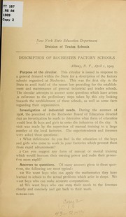 Cover of: Description of Rochester factory schools