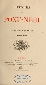 Cover of: Histoire du Pont-Neuf
