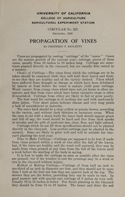 Cover of: Propagation of vines