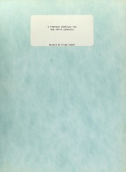 Cover of: A FORTRAN compiler for the PDP-8 computer by Gerald William Saber, Gerald William Saber