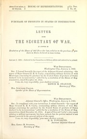 Purchase of products in states in insurrection by United States Department of War