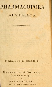 Cover of: Pharmacopoea austriaca