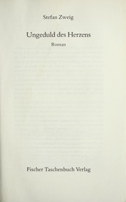 Cover of: Ungeduld des Herzens by Stefan Zweig