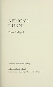 Cover of: Africa's turn? by Edward Miguel