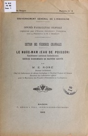 Cover of: Le nuoc-mam (eau de poisson): Condiment national indochinois.  Source économique de matière azotée.