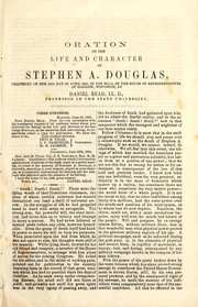 Cover of: Oration on the life and character of Stephen A. Douglas by Daniel Read