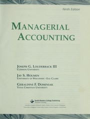 Cover of: Managerial accounting by Joseph G. Louderback