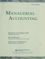 Cover of: Managerial accounting