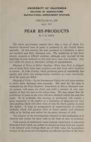 Cover of: Pear by-products