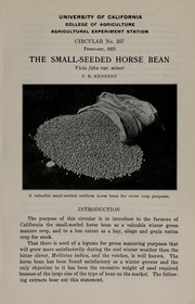 Cover of: The small-seeded horse bean: Vicia faba var. minor
