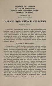 Cover of: Cabbage production in California