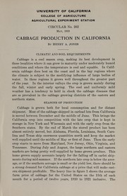 Cover of: Cabbage production in California