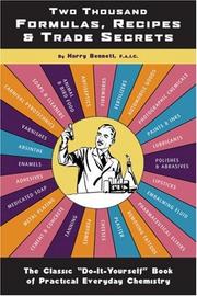 Cover of: Two Thousand Formulas, Recipes & Trade Secrets by Harry Bennett