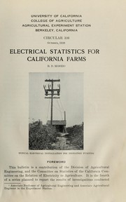 Cover of: Electrical statistics for California farms