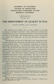 Cover of: The improvement of quality in figs