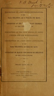 Cover of: Description of a new genus (Trypanostoma) of the family Melanidæ, and of forty-five new species ...