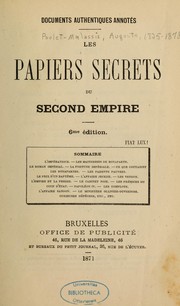 Cover of: Les Papiers secrets du Second Empire