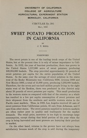 Cover of: Sweet potato production in California by Joseph Tooker Rosa