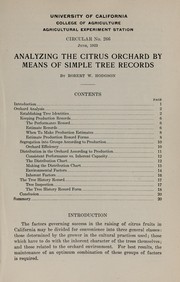 Cover of: Analyzing the citrus orchard by means of simple tree records