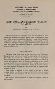 Cover of: Head, cane, and cordon pruning of vines