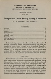 Cover of: Inexpensive labor saving poultry appliances