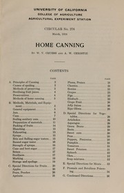 Cover of: Home canning by W. V. Cruess