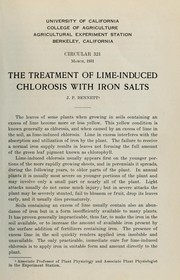 The treatment of lime-induced chlorosis with iron salts by J. P. Bennett