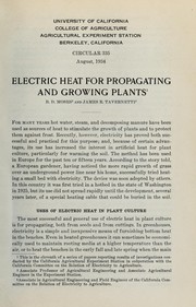 Cover of: Electric heat for propagating and growing plants