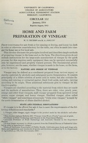 Cover of: Home and farm preparation of vinegar