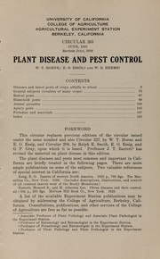 Cover of: Plant disease and pest control