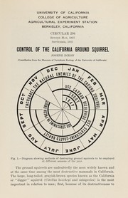 Cover of: Control of the California ground squirrel by Joseph S. Dixon