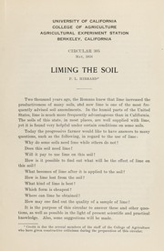 Cover of: Liming the soil