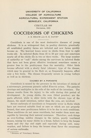 Cover of: Coccidiosis of chickens